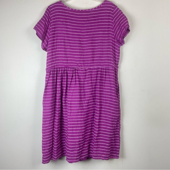 Stella Martini Made in Italy 100% Linen Pink Striped Dress Size L - Picture 3 of 15